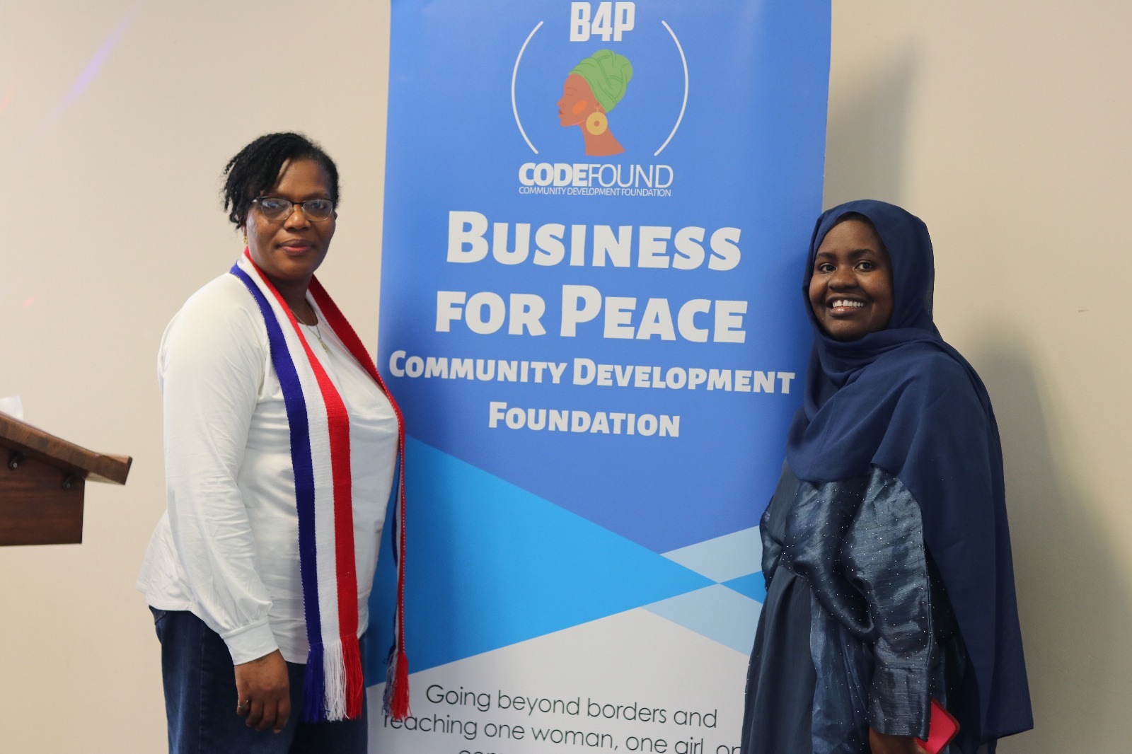 Leaders of B4P CODEFOUND standing by the foundation banner